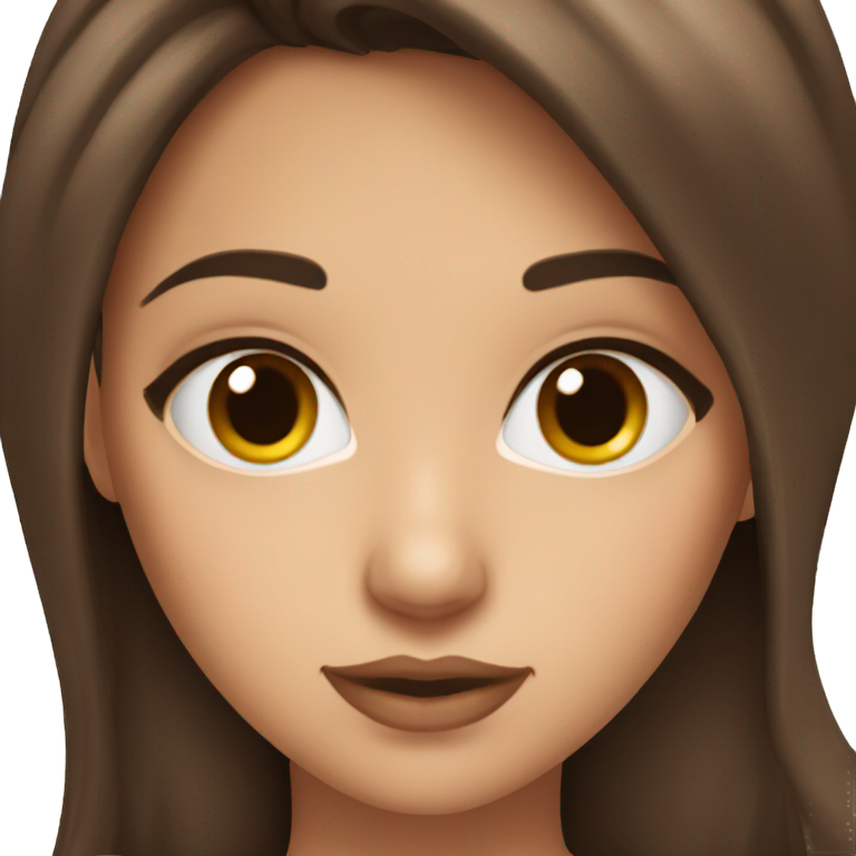 Brunette coquette girl with brown eyes emoji