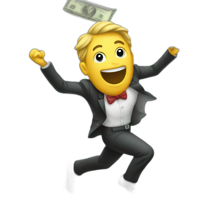 Running away with money emoji