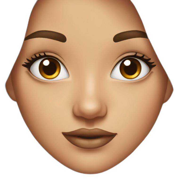 Girl showing permanent eyebrow makeup emoji