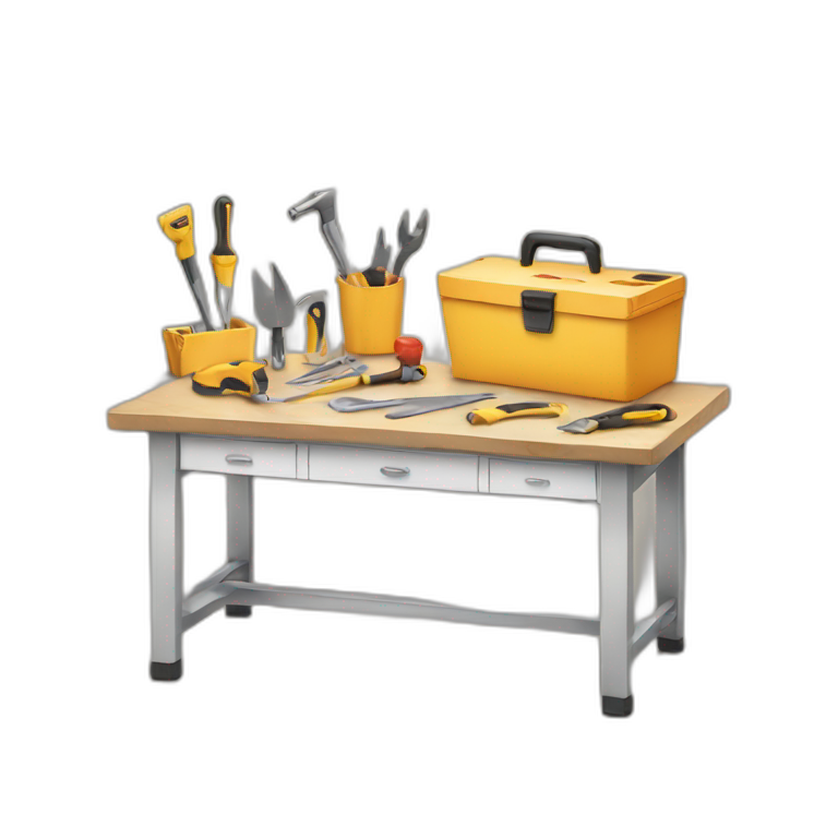 Work table with tools emoji