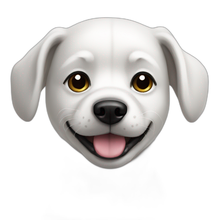 White dog with black face emoji