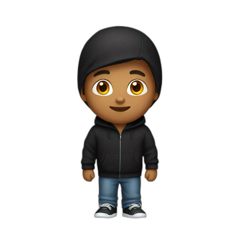A boy with black Hoodie emoji