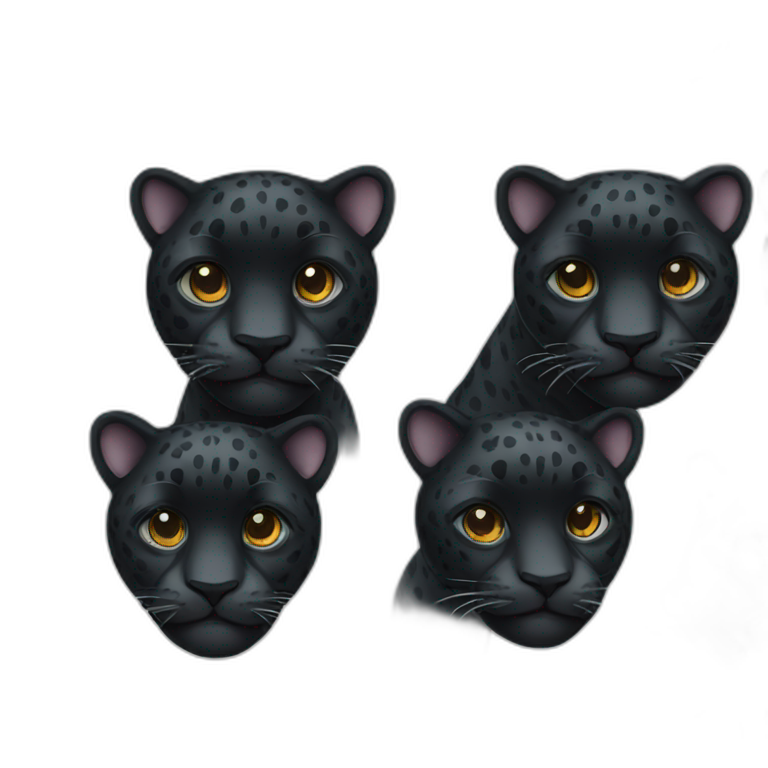 Black jaguar feline emoji