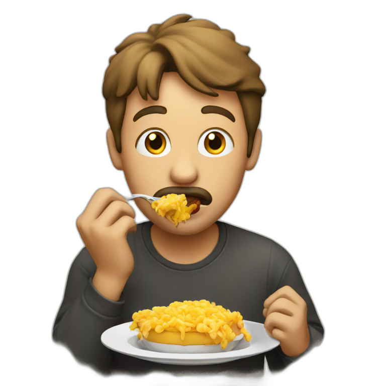 A man eating emoji