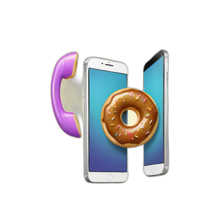 A donut with a phone emoji