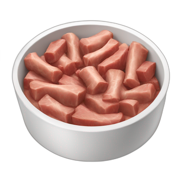 Dog bowl with meat emoji