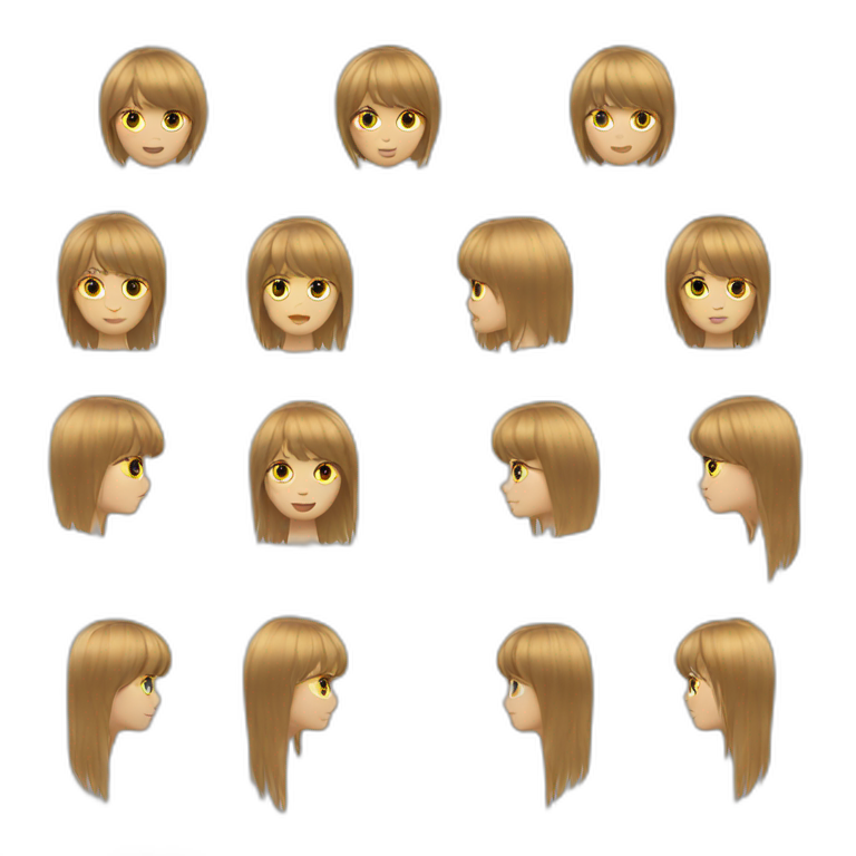 Fringe hair woman emoji