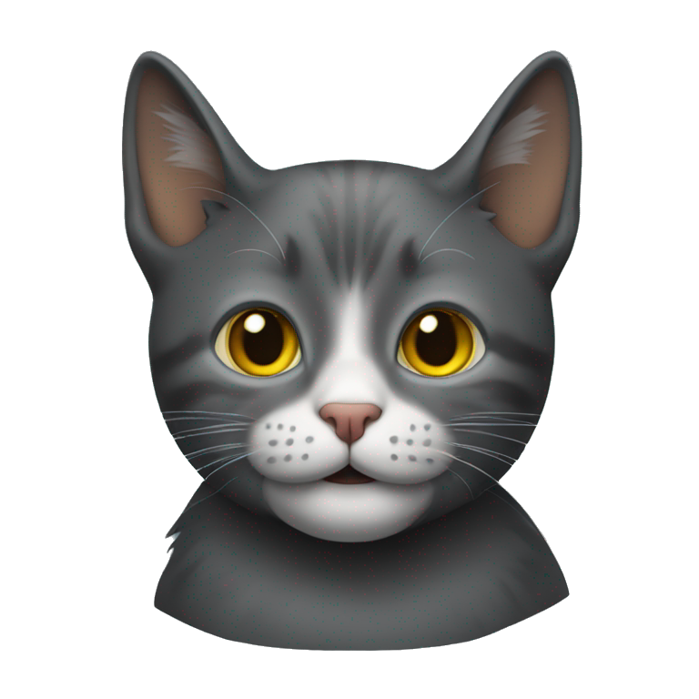 Un gato negro enojado  emoji