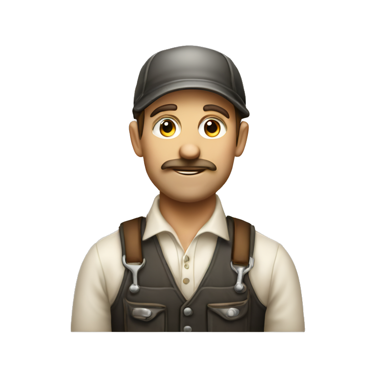 Victorian era worker auto mechanic man emoji