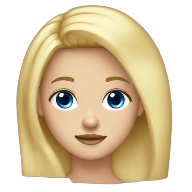  blonde hair and blue eye girl emoji