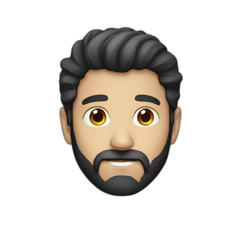 Man with dark hair and beard emoji