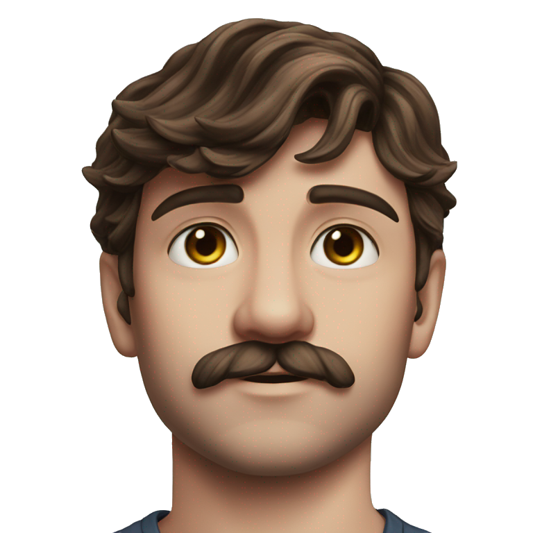 mysterious portrait mustache brown boy emoji