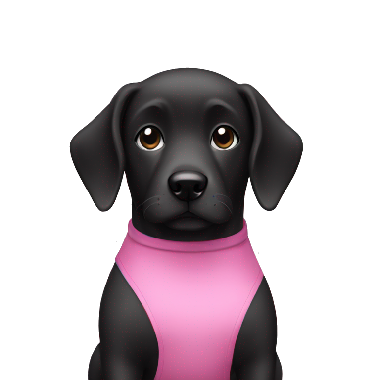 Pink top with black dog emoji