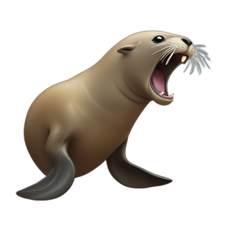 Aggressive sea lion emoji
