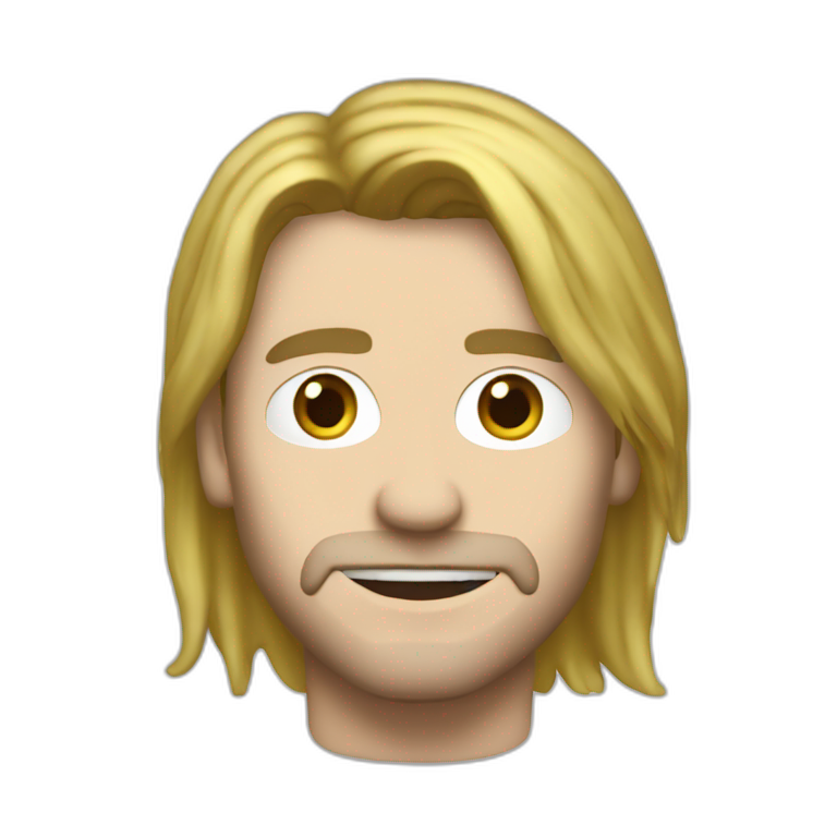 Kurt Cobain without beard and moustache  emoji
