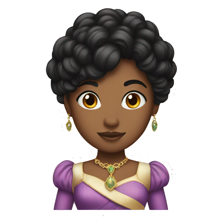 black hair princess emoji