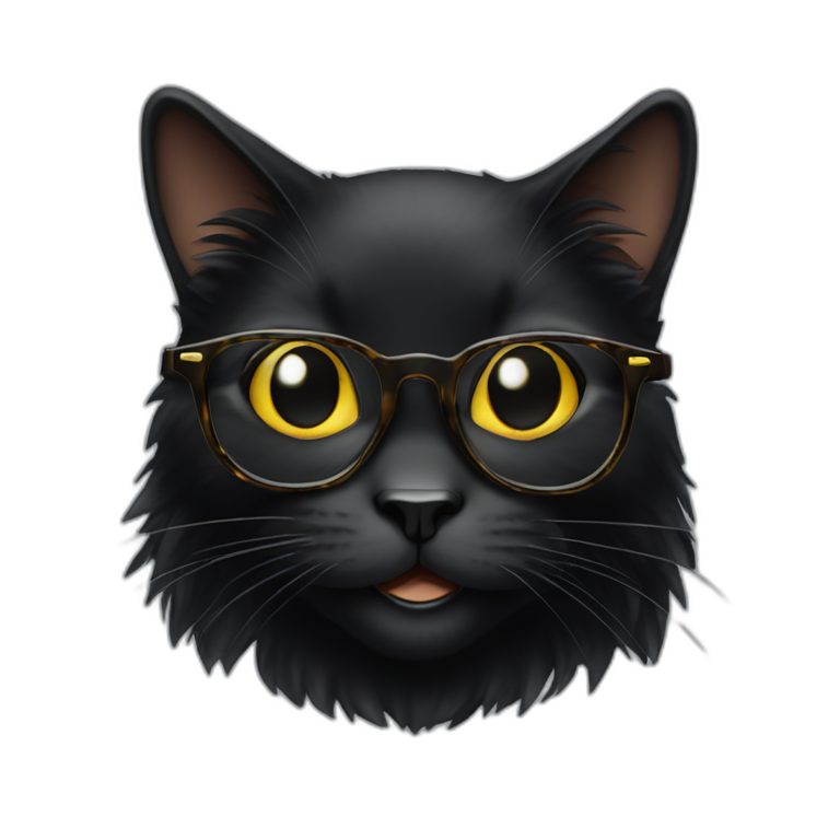 smilling-black-cat-with-glasses emoji