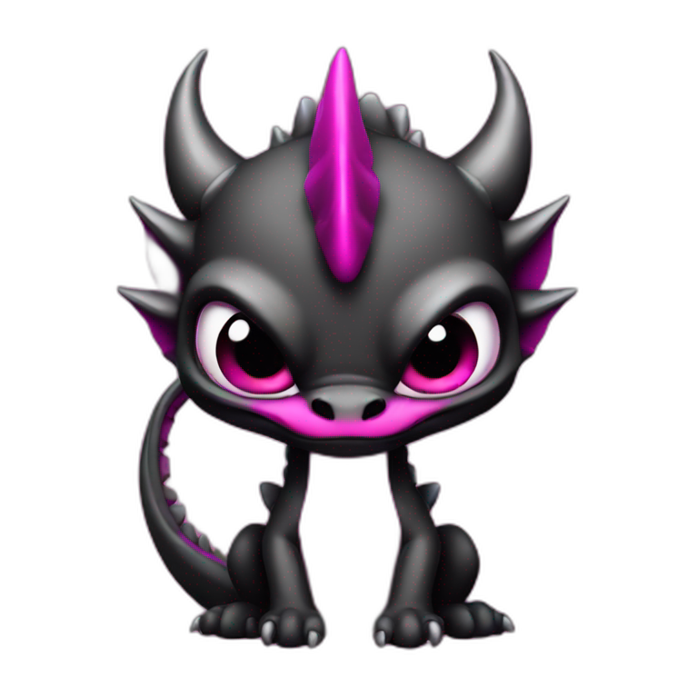 black and magenta baby dragon angry emoji