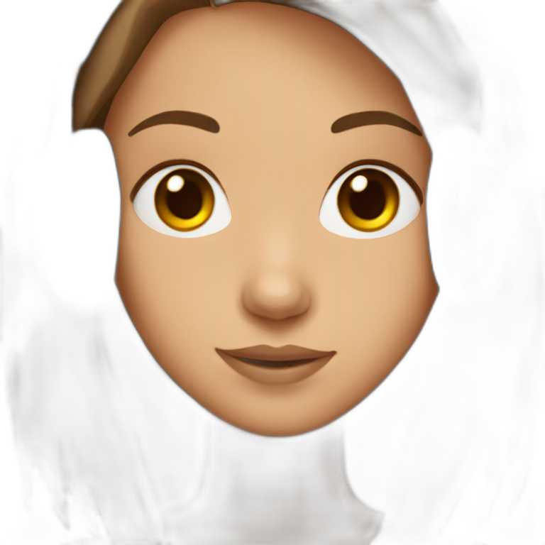 girl with straight brown hair and headphones emoji