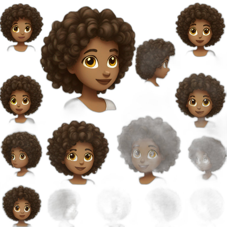 Curly girl white skin hair brown emoji