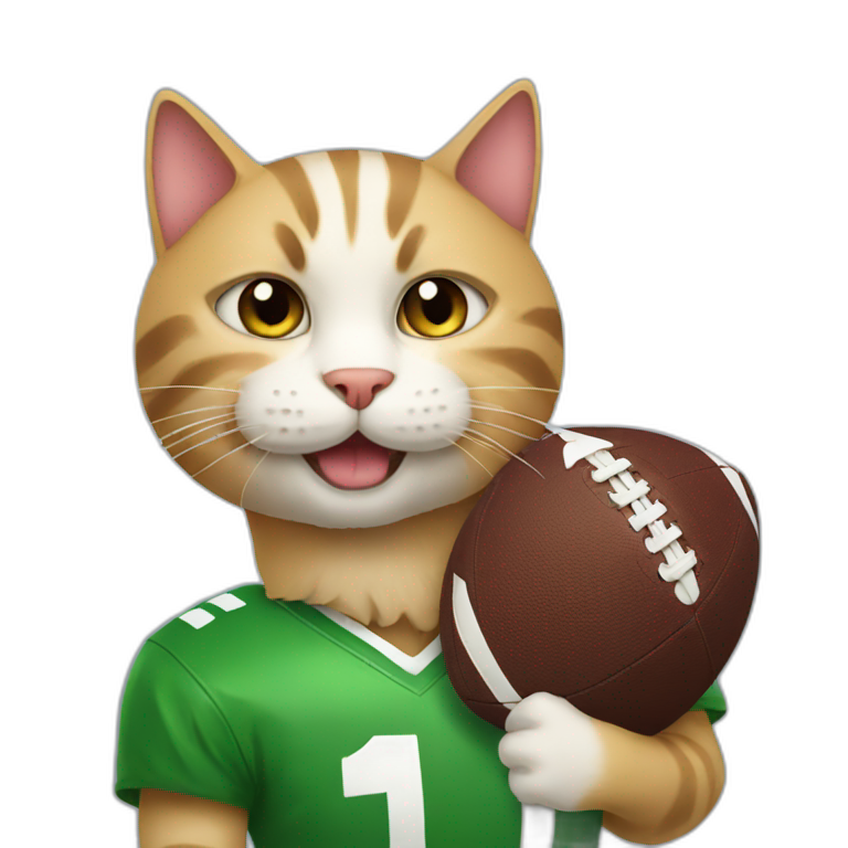 cat with football cat emoji