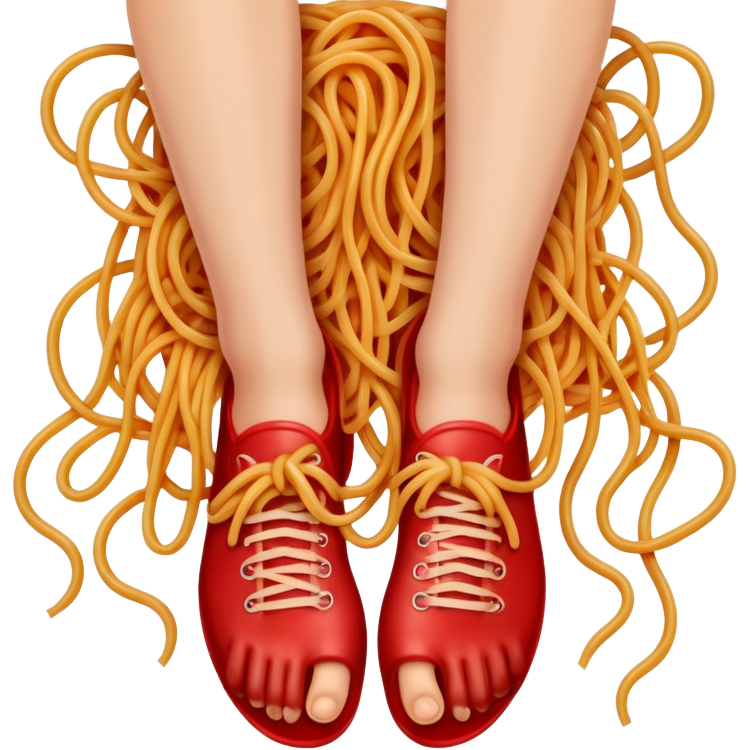 Feet with spaghetti Sticker