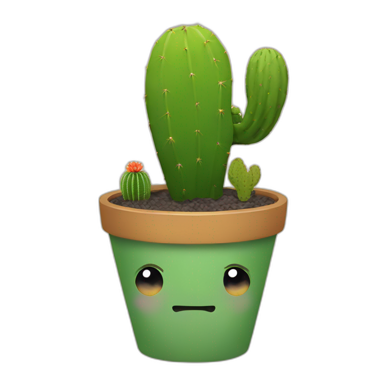 shit and cactus emoji