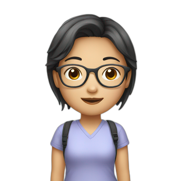 Asian girl with glasses emoji