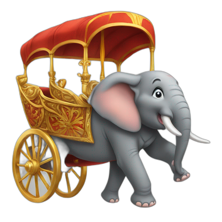 elephant driving a chariot emoji