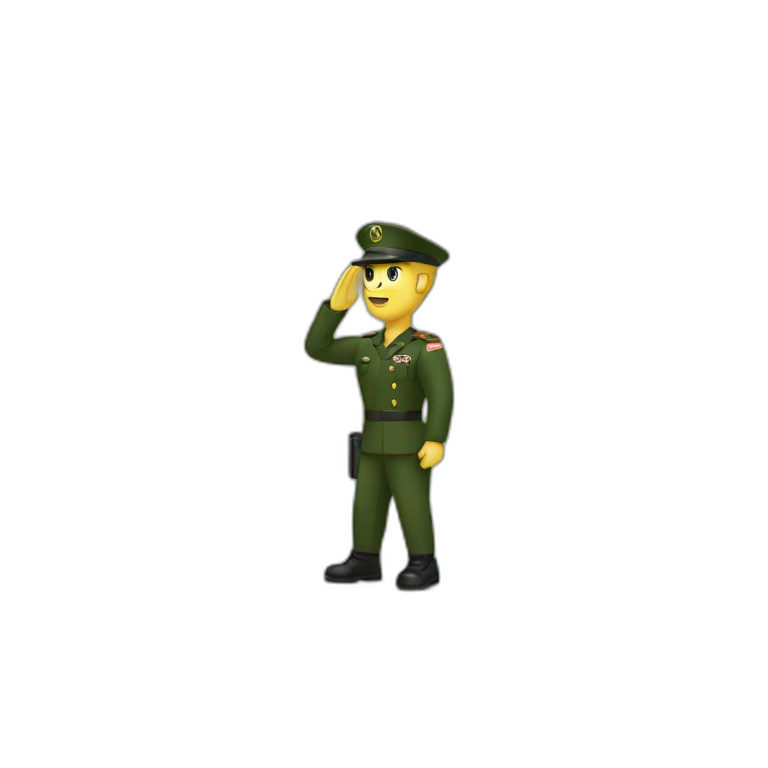 a military salute with a military cassette emoji