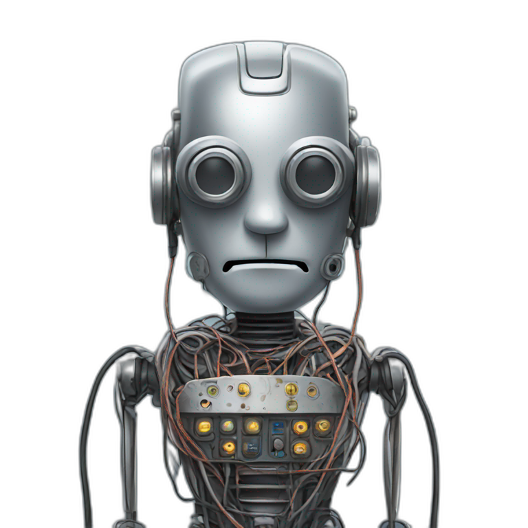 metal robot grandad with wires emoji
