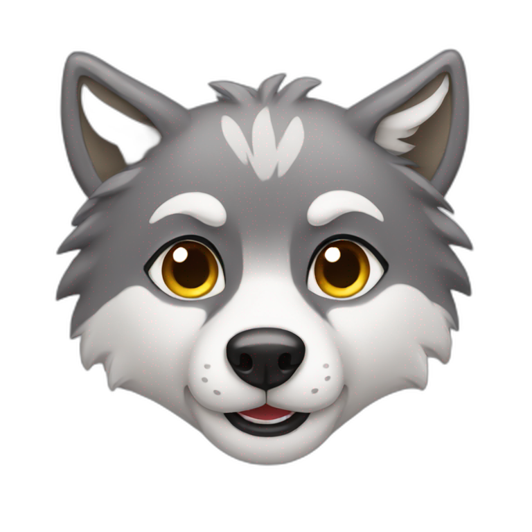 cute wolf  emoji