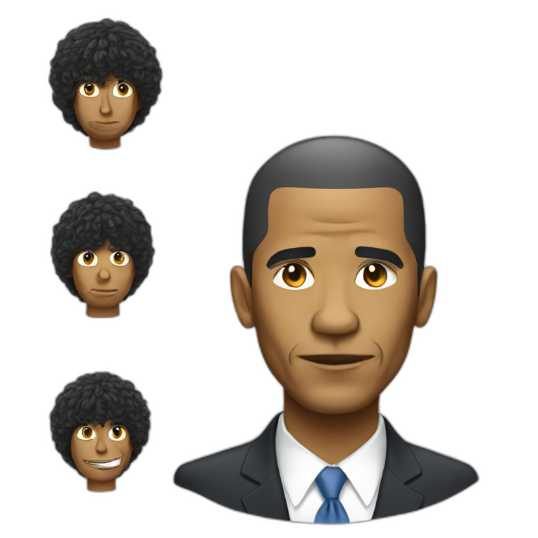 Obama wearing a wig emoji