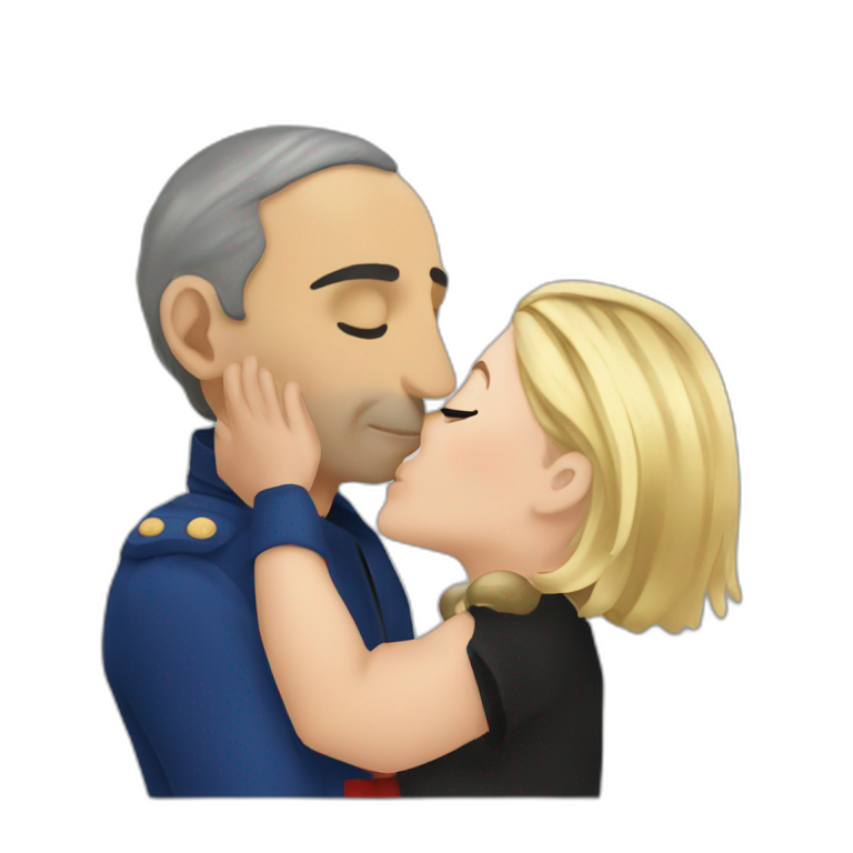 Marine lepen kissing eric zemmour emoji