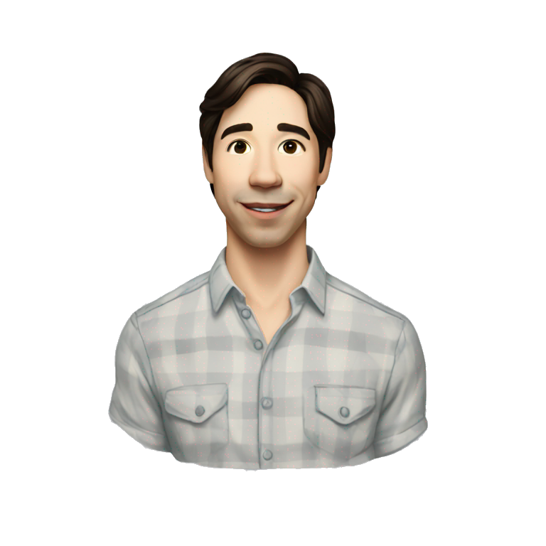 Justin Long wearing shirt emoji