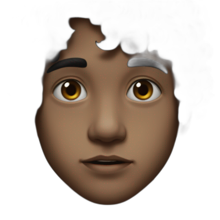 mysterious black-haired boy gazes emoji