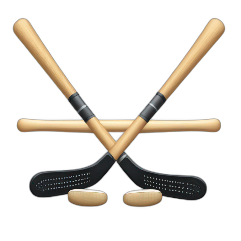2 crossed hockey sticks emoji