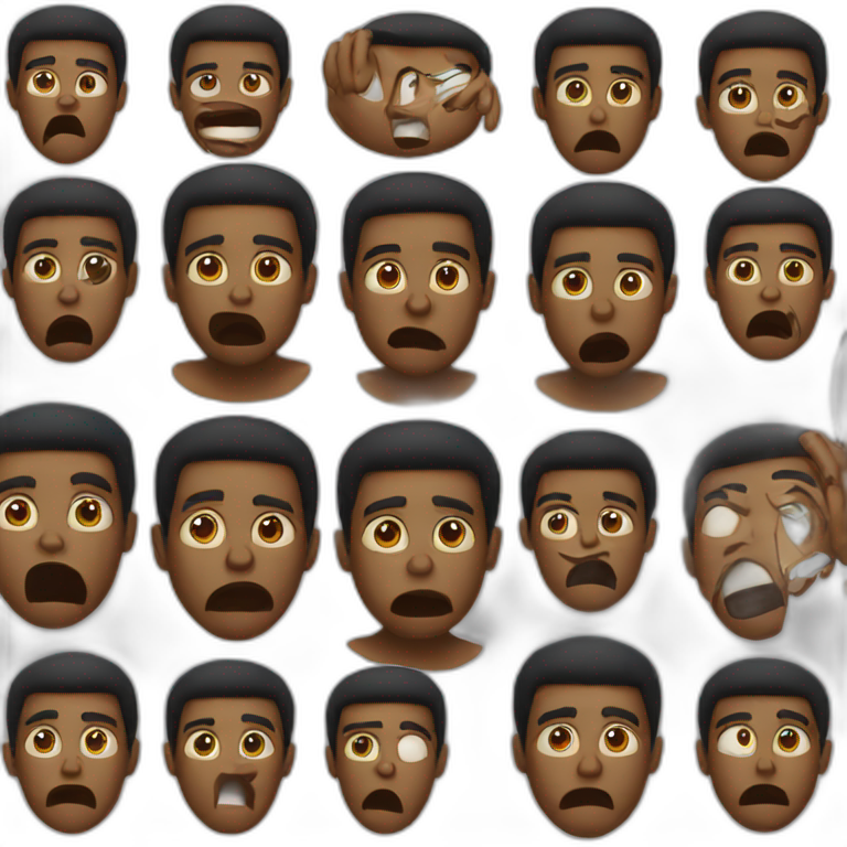 Black guy shocked chocked emoji