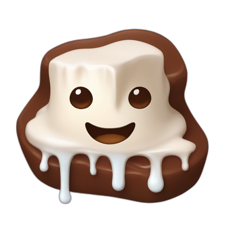 Melting chocolate marshmallow emoji