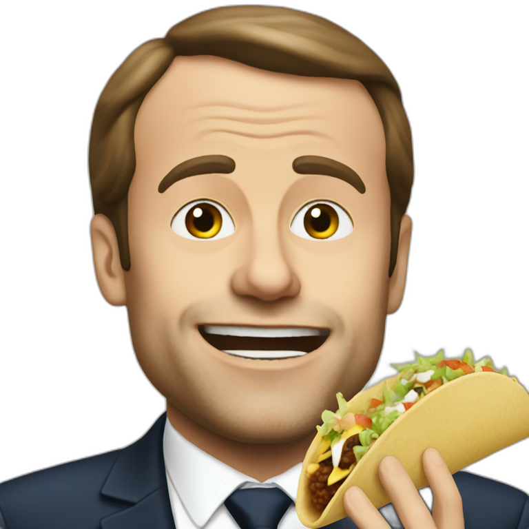 macron eating tacos emoji
