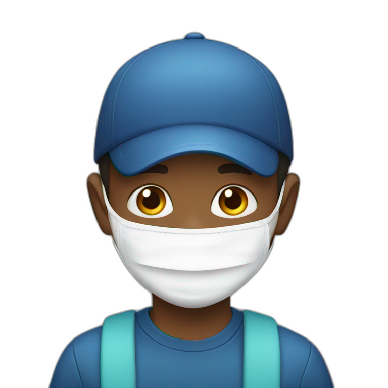 A boy with facemask emoji