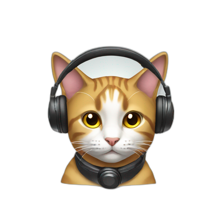 Cat wearing headphones  emoji