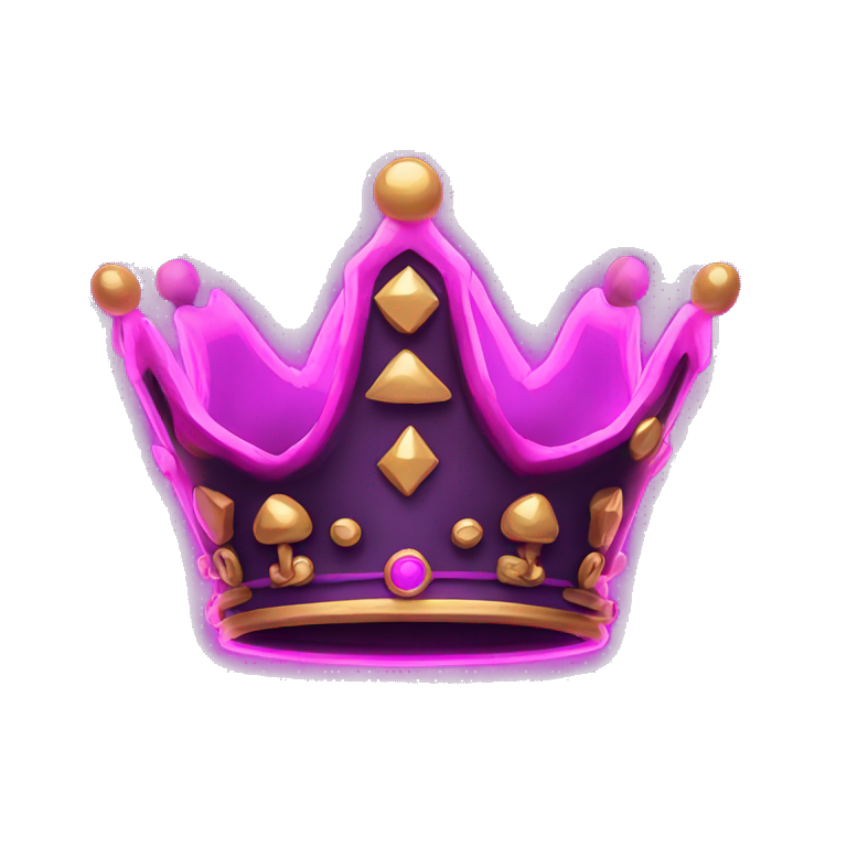 Crown neon emoji