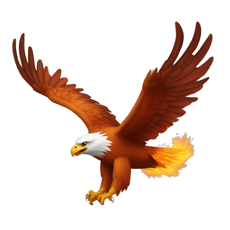 Flying fire eagle emoji