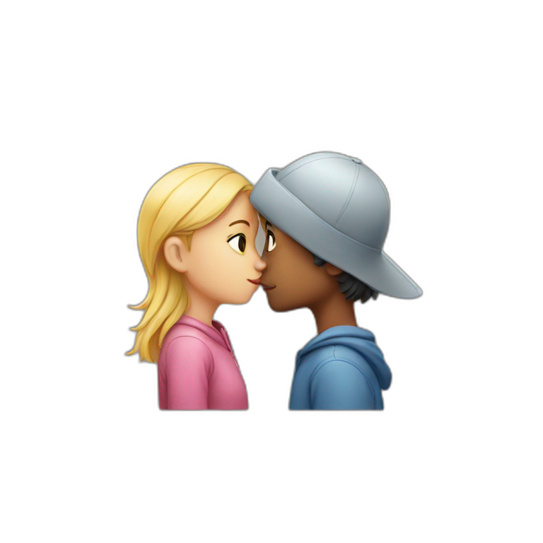 Girl and boy kissing emoji