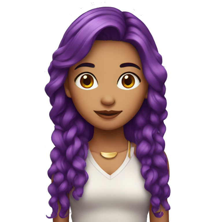 Latin girl with purple hair emoji