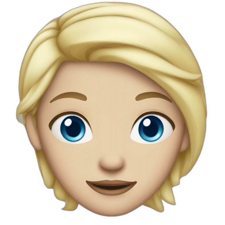 blonde girl with blue eyes and pixie hair emoji