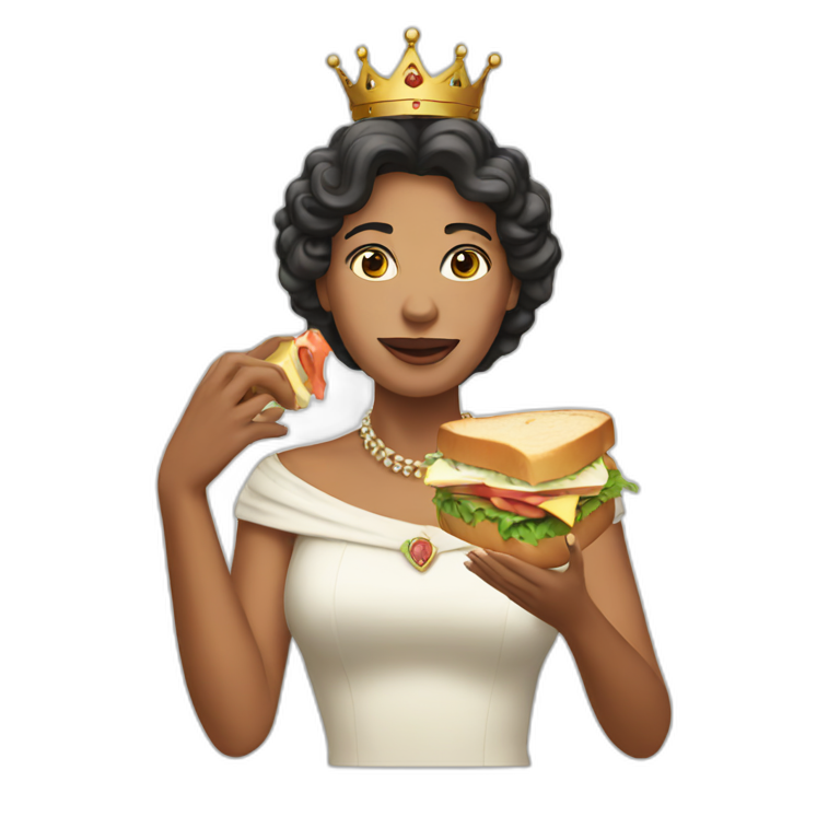 Queen eating a sandwich emoji