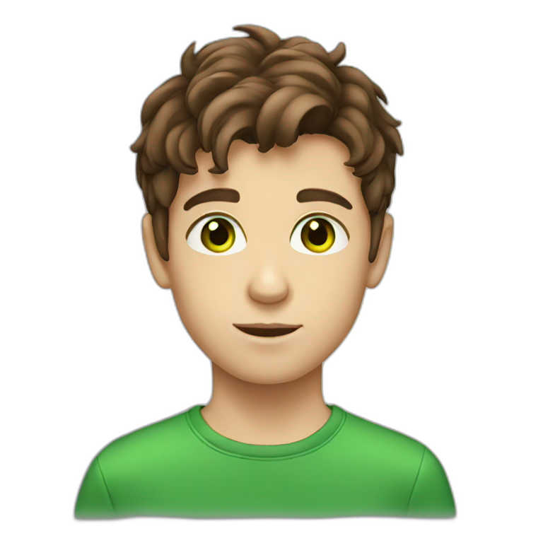 boy with brown hair and green eyes emoji