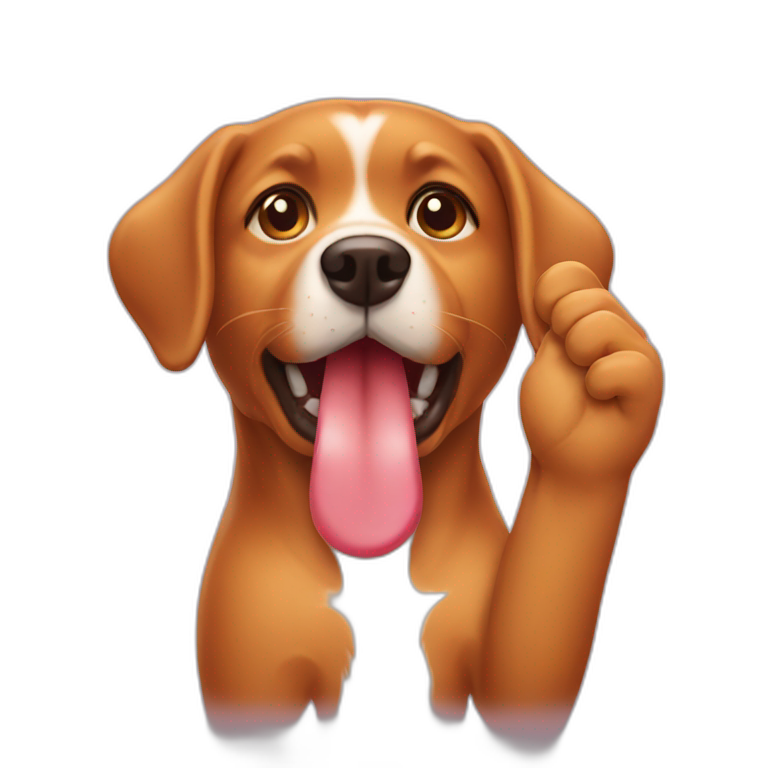 caramel dog fingers heart emoji
